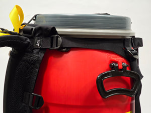 Recreational Barrel Works 30L Red Barrel and Expedition Harness Package