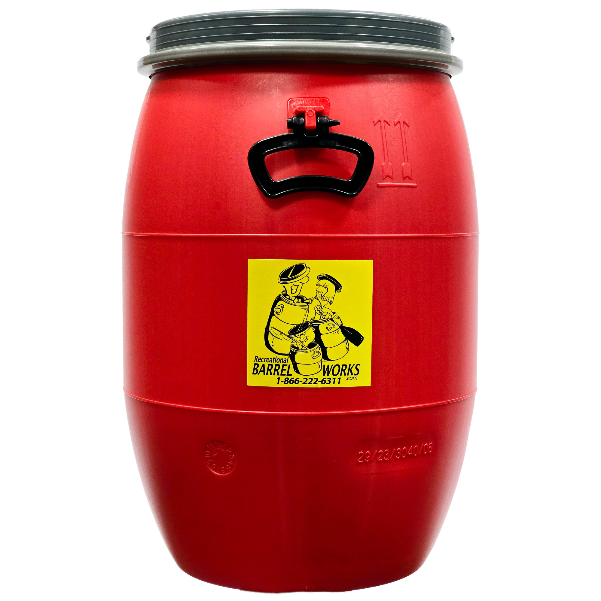 Recreational Barrel Works 60L Red Barrel and Expedition Harness Package