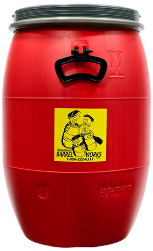 Recreational Barrel Works 60L Red Barrel and Expedition Harness Package