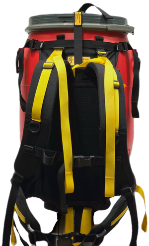 Recreational Barrel Works 60L Red Barrel and Expedition Harness Package