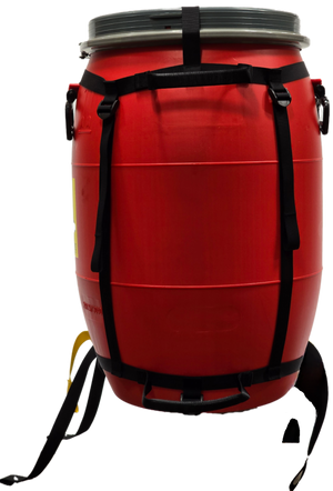 Recreational Barrel Works 60L Red Barrel and Expedition Harness Package