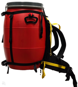Recreational Barrel Works 60L Red Barrel and Expedition Harness Package