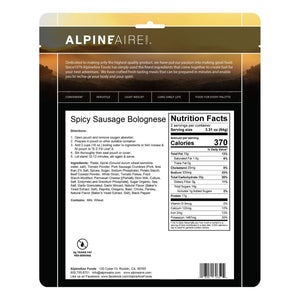 AlpineAire Spicy Sausage Bolognese