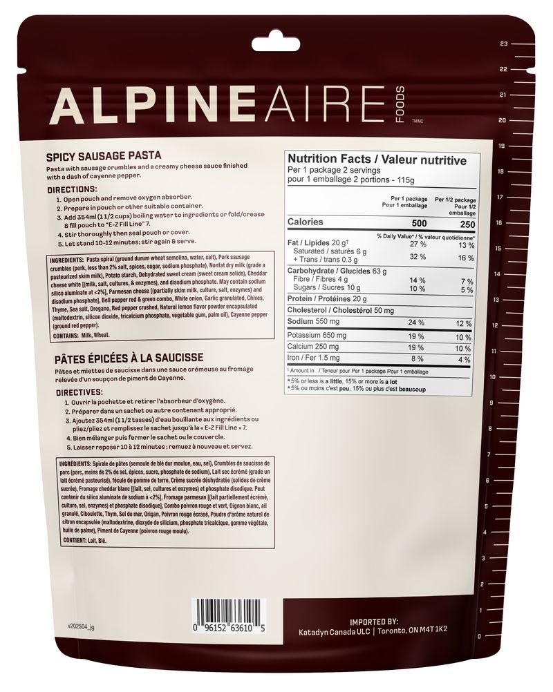 AlpineAire Spicy Sausage Pasta