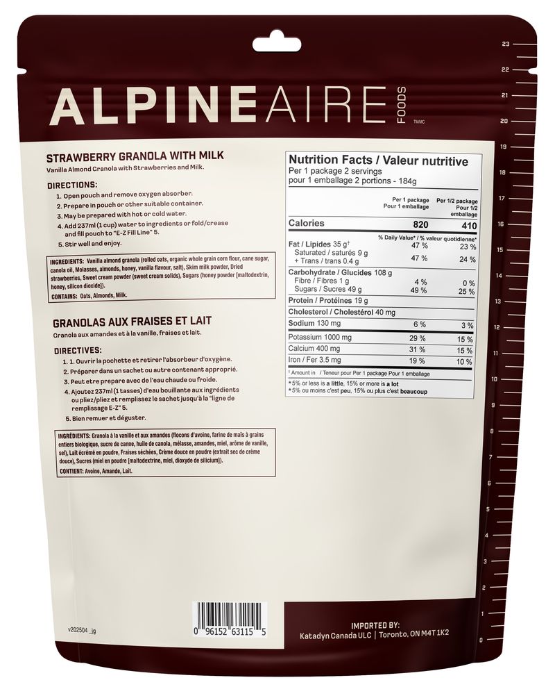 AlpineAire Strawberry Granola with Milk