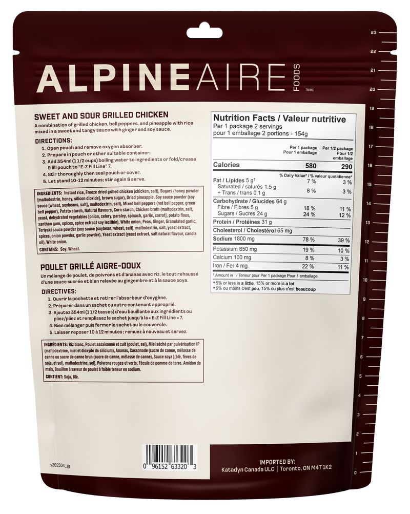 AlpineAire Sweet and Sour Grilled Chicken