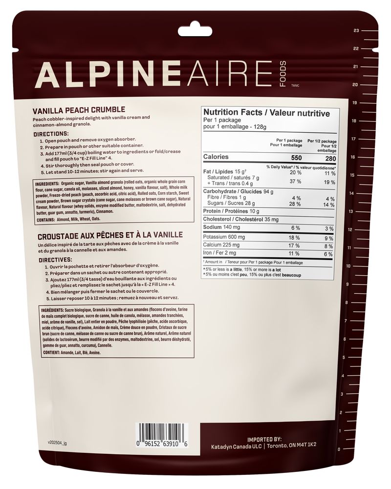 AlpineAire Vanilla Peach Crumble