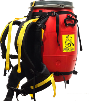 Recreational Barrel Works 60L Red Barrel and Expedition Harness Package