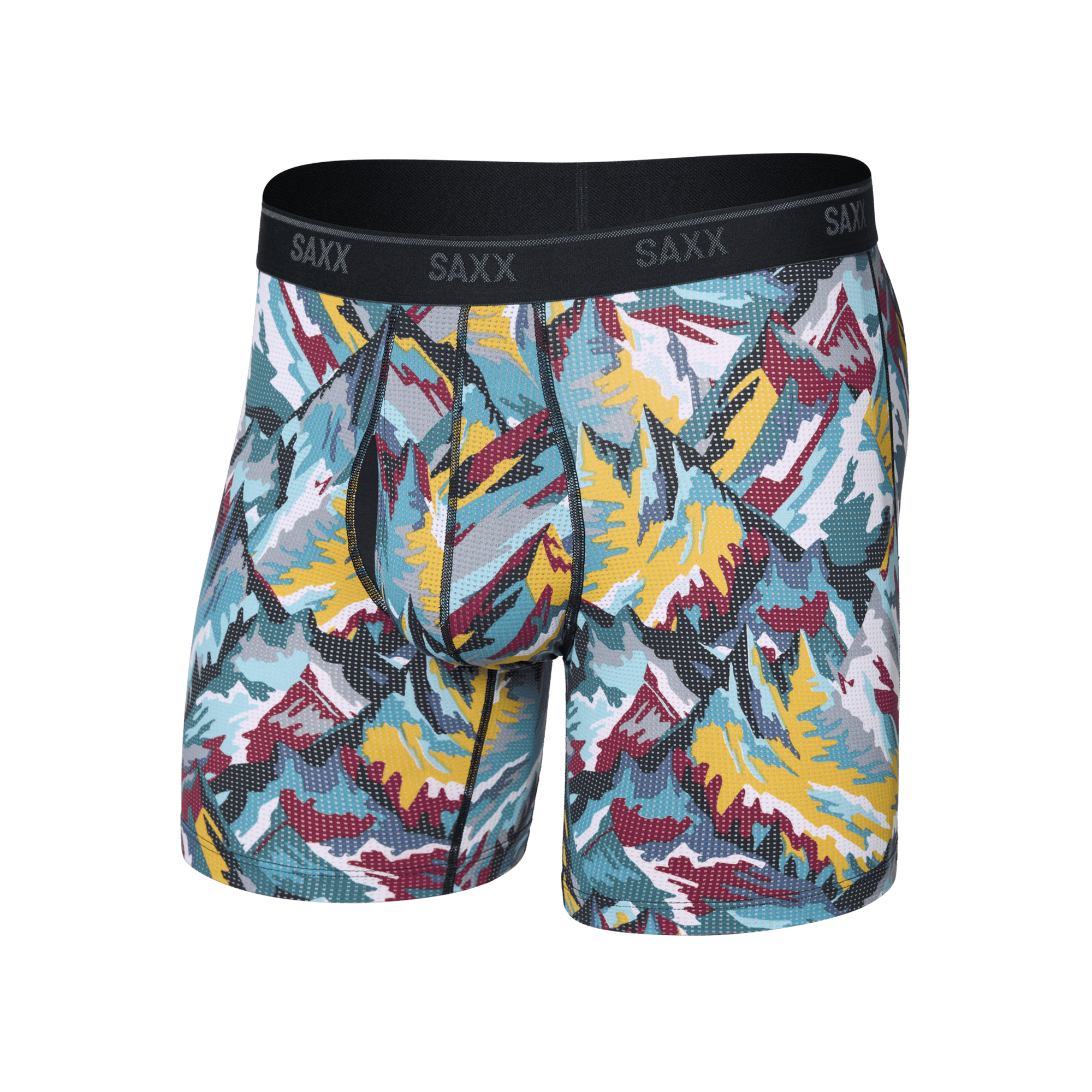 Saxx Quest Quick-Dry Mesh Boxer Brief Fly - Prism Peaks-Multi