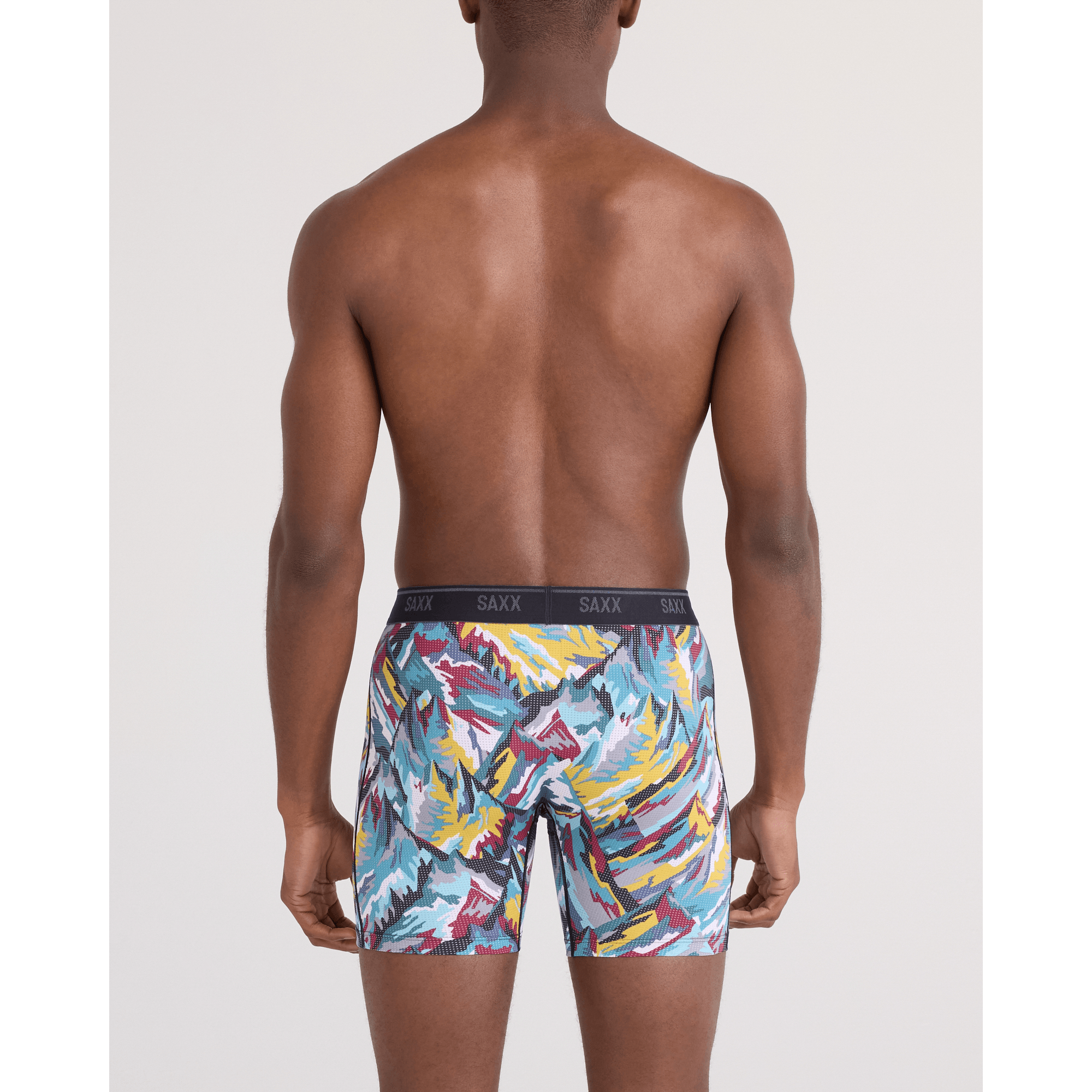 Saxx Quest Quick-Dry Mesh Boxer Brief Fly - Prism Peaks-Multi