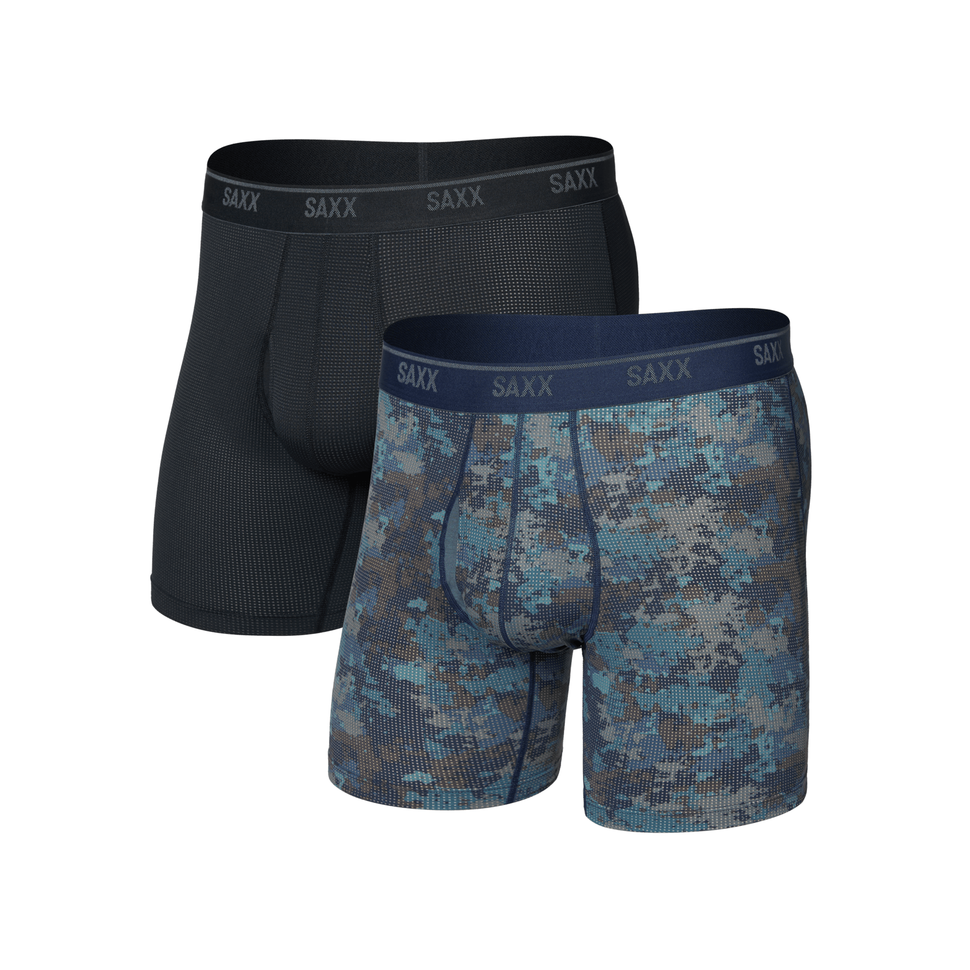 Saxx Quest Quick-Dry Mesh Boxer Brief Fly - 2 Pack - Matrix Camo/Black