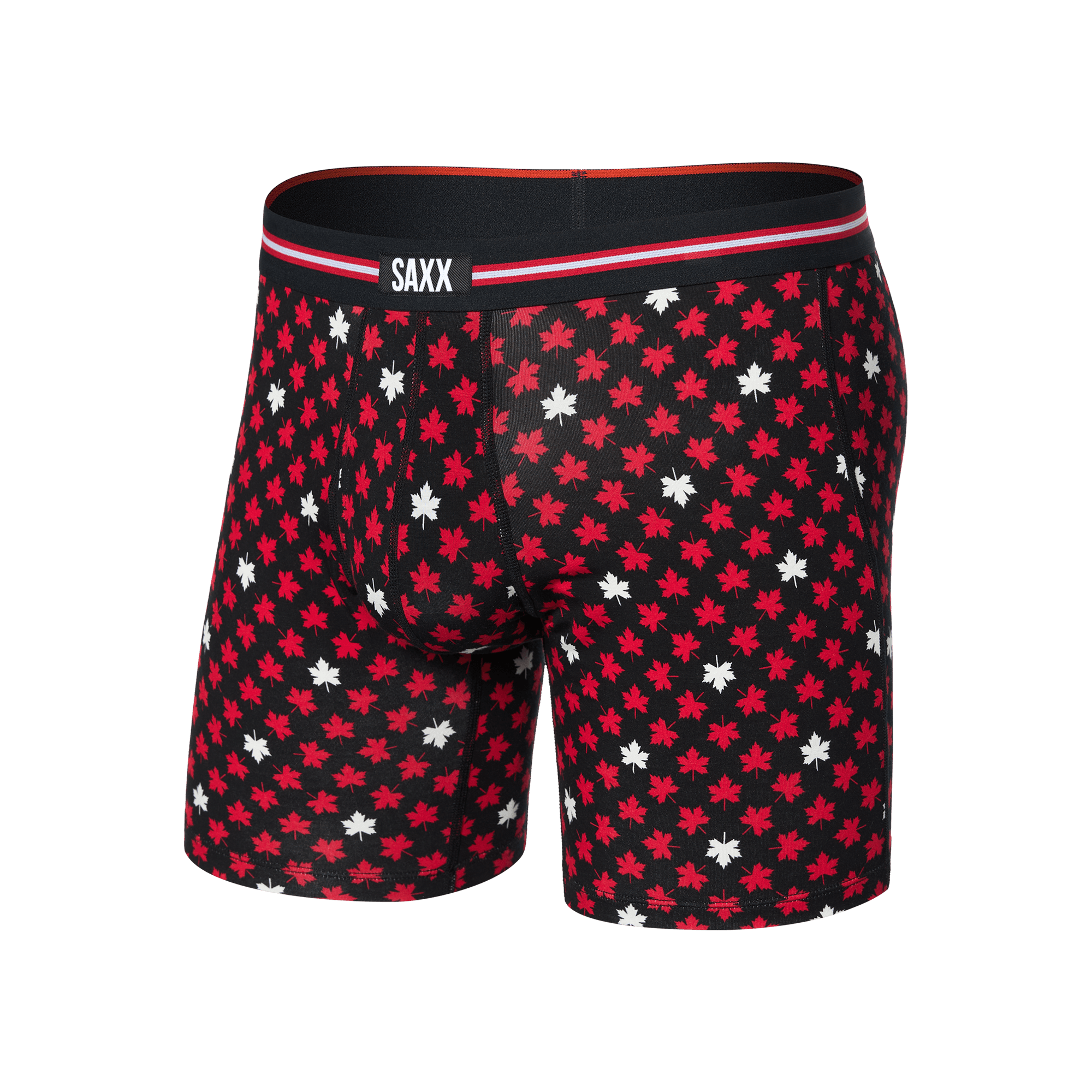 Saxx Vibe Xtra Boxer Brief Fly - Maple Leaf-Black