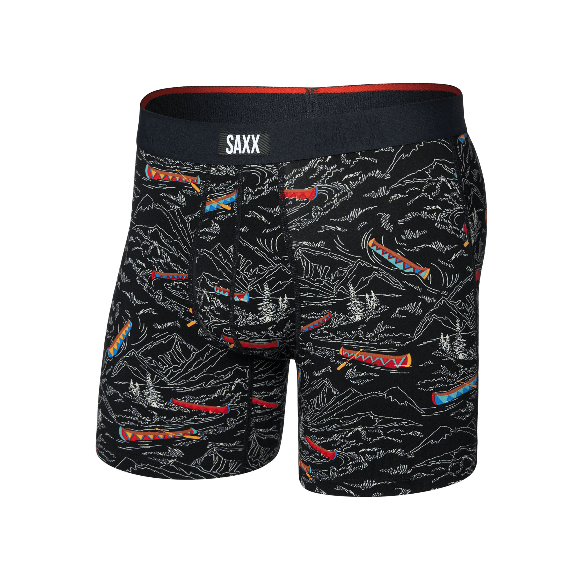 Saxx Vibe Xtra Boxer Brief Fly - Rivers Bend-Black
