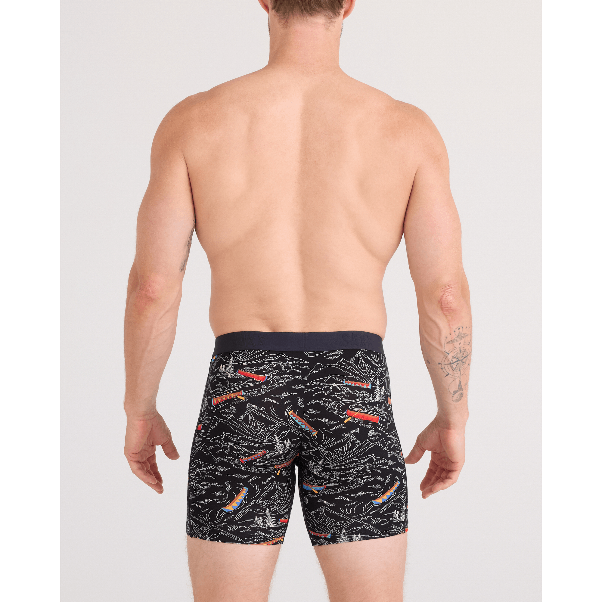 Saxx Vibe Xtra Boxer Brief Fly - Rivers Bend-Black