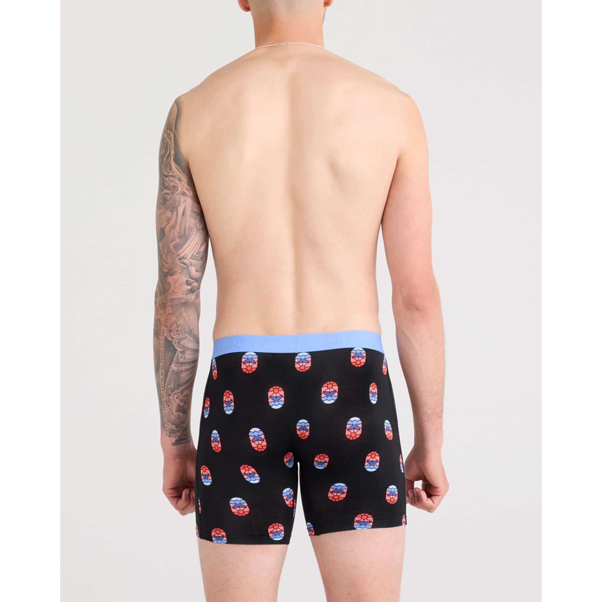 Saxx Vibe Xtra Boxer Brief Fly - Whale Watcher-Black