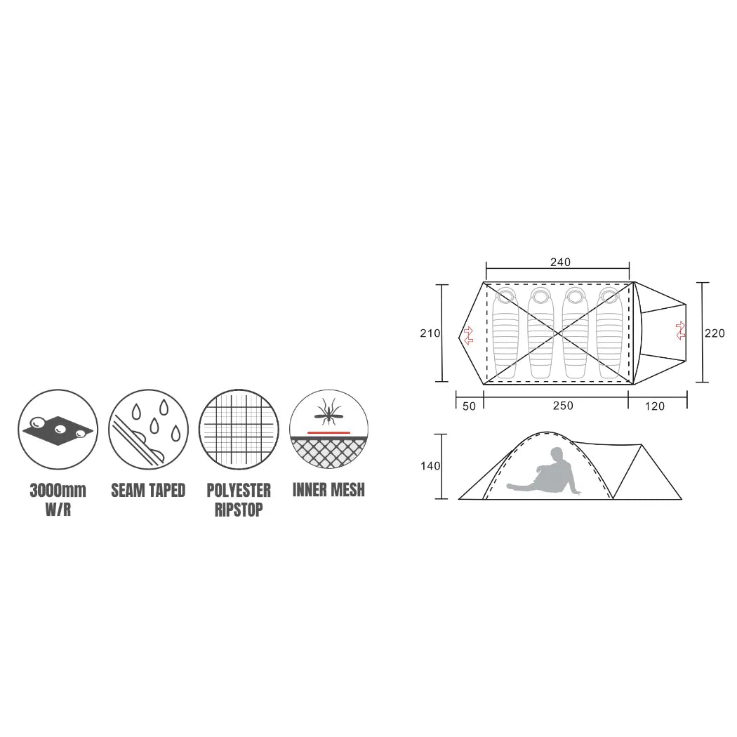 Treqa Ontario Series 4-Person Tent