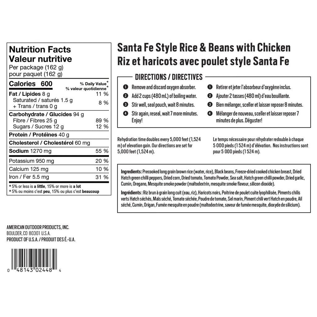 Backpacker's Pantry Santa Fe Style Rice & Beans with Chicken - Single Serving
