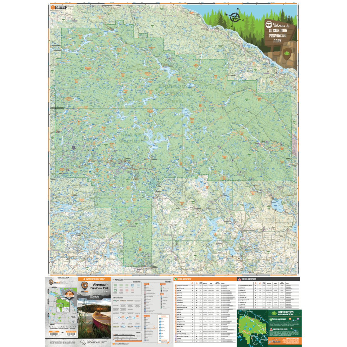 Backroad Mapbooks Algonquin Map - Waterproof
