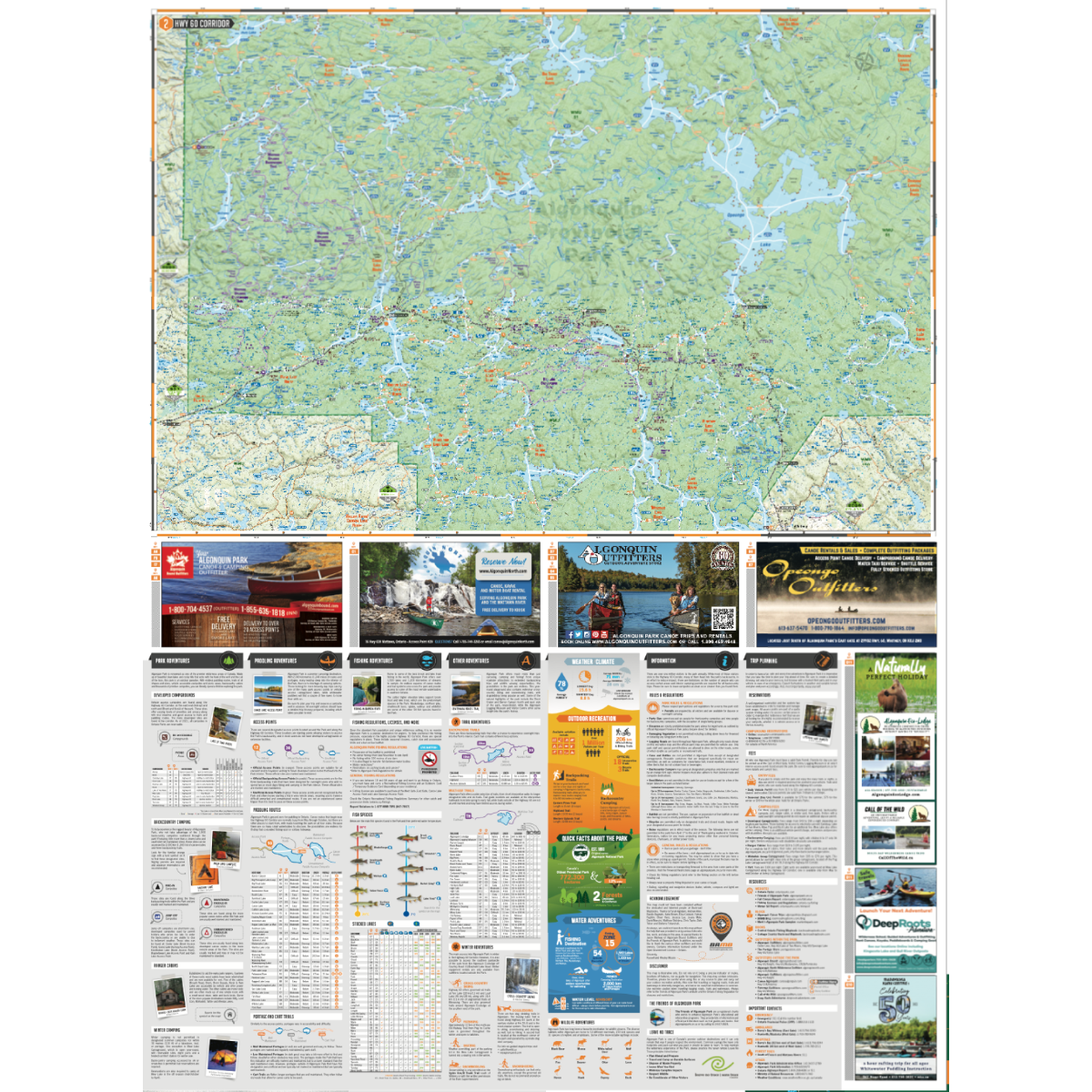 Backroad Mapbooks Algonquin Map - Waterproof