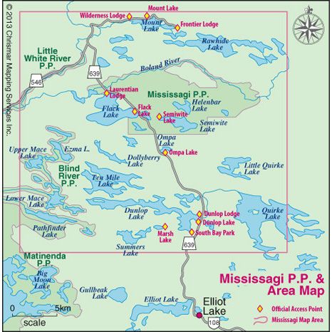 Chrismar Mississagi Provincial Park & Area Map