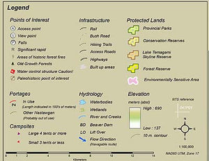 Temagami Obabika Loop / Maple Mountain Trip Companion Map