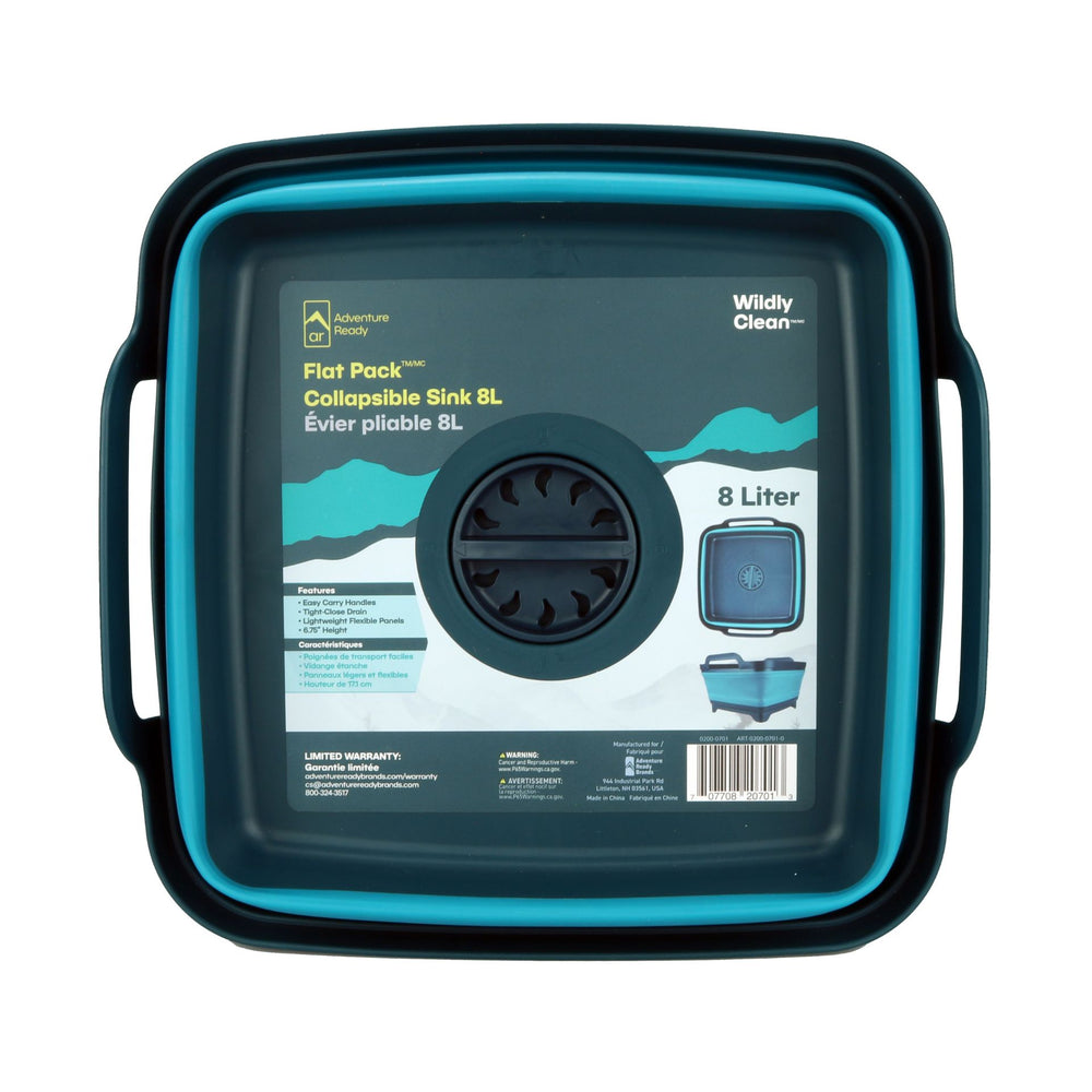 Adventure Ready Flat Pack Collapsible Sink 8L