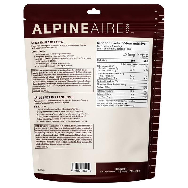 AlpineAire Spicy Sausage Pasta