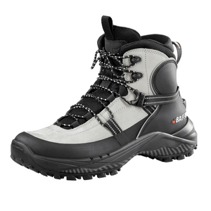 Outdoors Oriented Baffin Bruce Mid men's hiking boot in grey and black leather and nylon with rugged lug sole