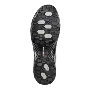 Outdoors Oriented Baffin Bruce Mid hiking boot black rubber outsole with IceBite grip multi-directional lug tread