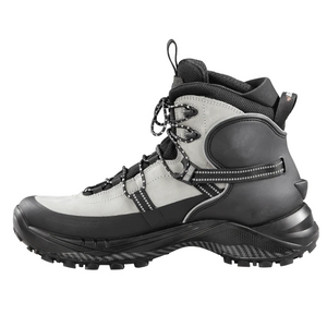 Outdoors Oriented Baffin Bruce Mid men's hiking boot in grey and black with rugged IceBite traction and lace system
