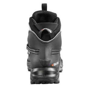 Outdoors Oriented Baffin Bruce Mid men's hiking boot, back view showing heel counter, pull loop, and durable tread