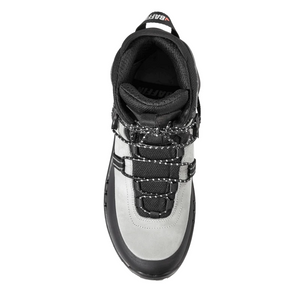 Outdoors Oriented Baffin Bruce Mid men's grey and black hiking boot with speed-lace system and padded collar