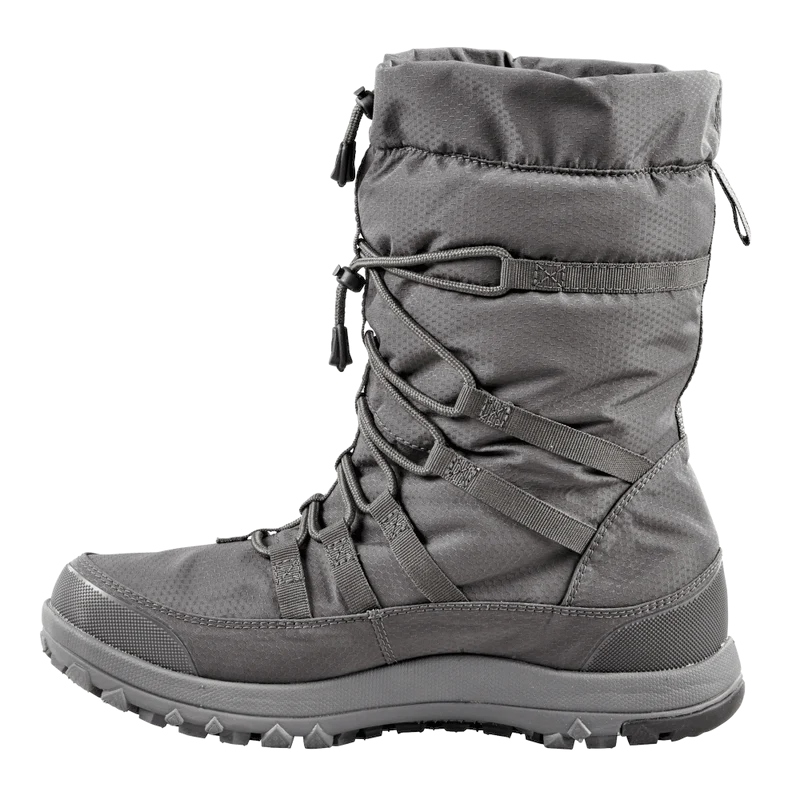 Outdoors Oriented Baffin Escalate X men's grey waterproof winter boot with front lace toggle and durable rubber sole