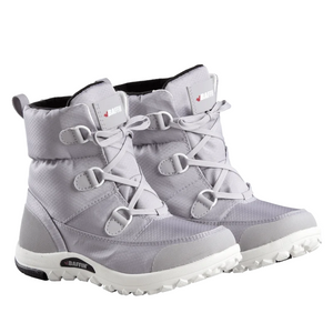 Outdoors Oriented Baffin Mist women's grey waterproof winter boots with D-ring laces and slip-resistant outsoles.