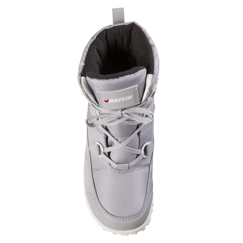 Outdoors Oriented Baffin Mist women's grey winter boot with lace-up front and insulated nylon shell