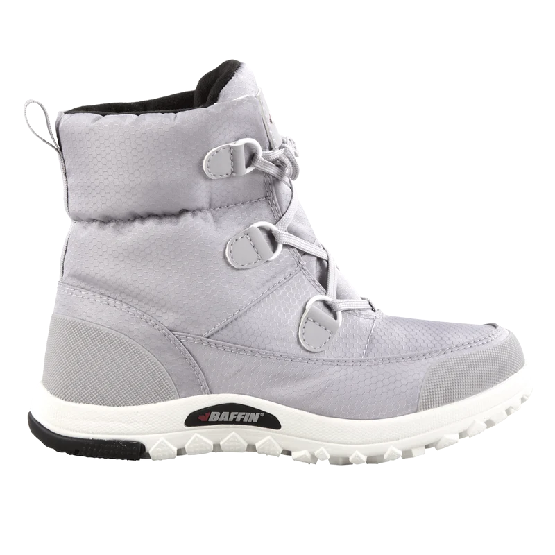 Outdoors Oriented Baffin Mist women's light grey waterproof winter boot with lace-up closure and durable rubber sole