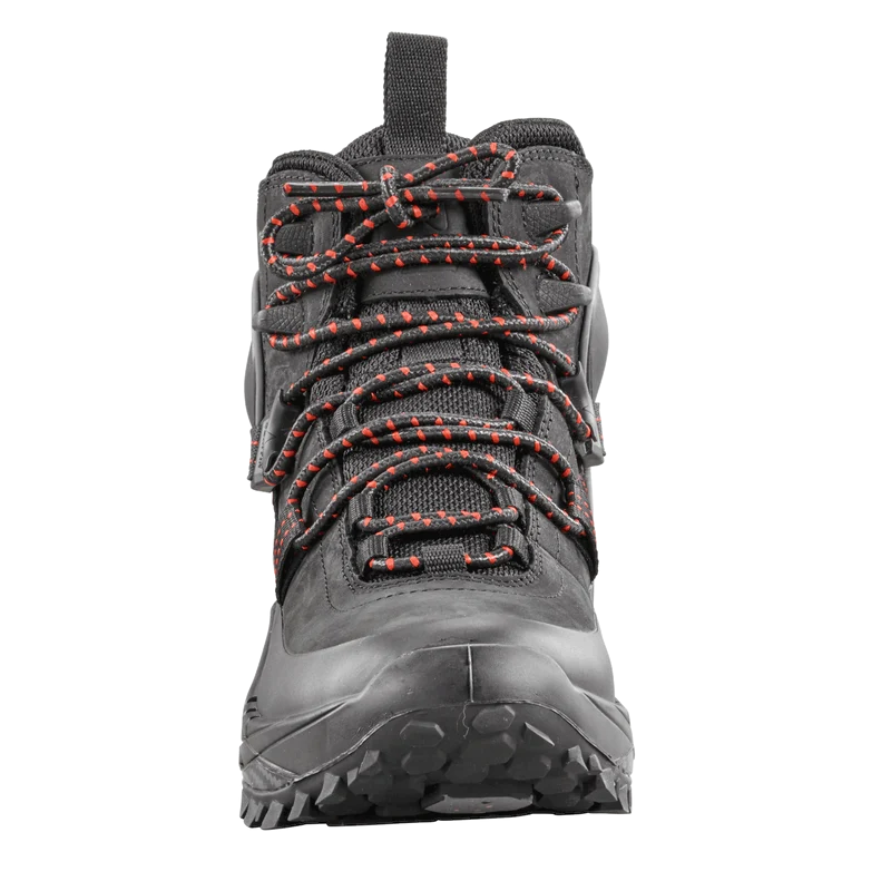 Outdoors Oriented Baffin Eden Mid women's black waterproof hiking boot with red-flecked laces and rugged lug sole