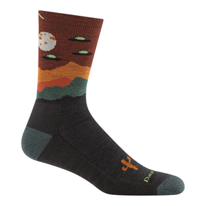 Outdoors Oriented Darn Tough Spaced Out micro crew hiking socks with cosmic desert graphic and merino wool blend