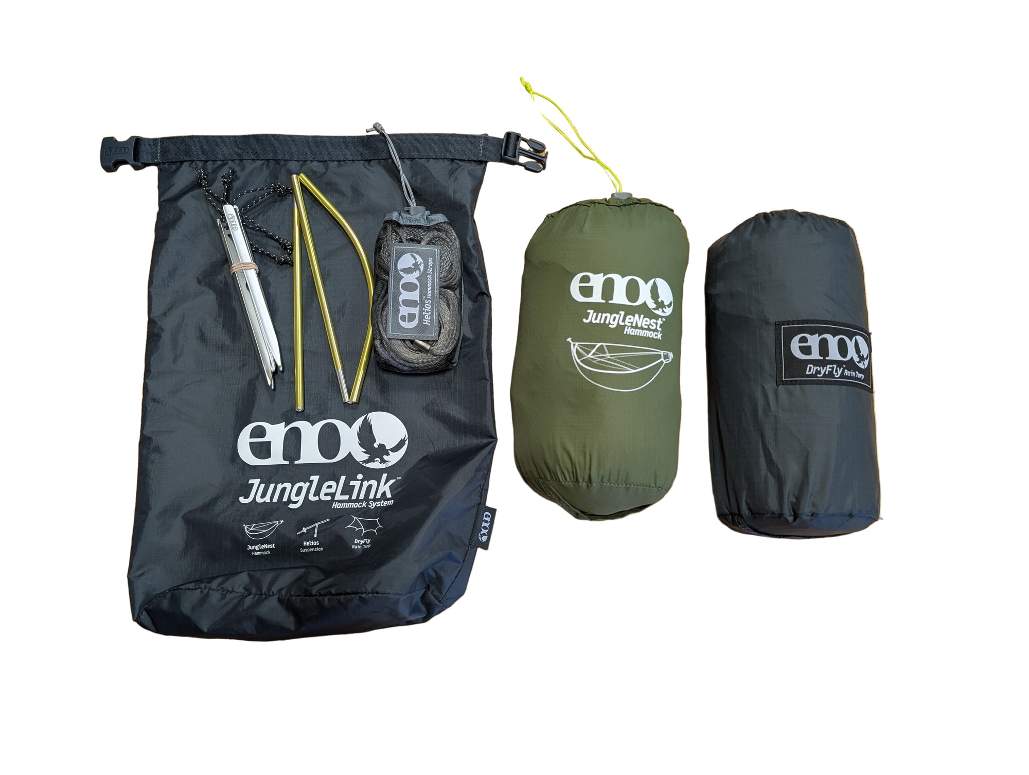 ENO JungleLink Hammock System - Charcoal/Evergreen - Scratch & Dent