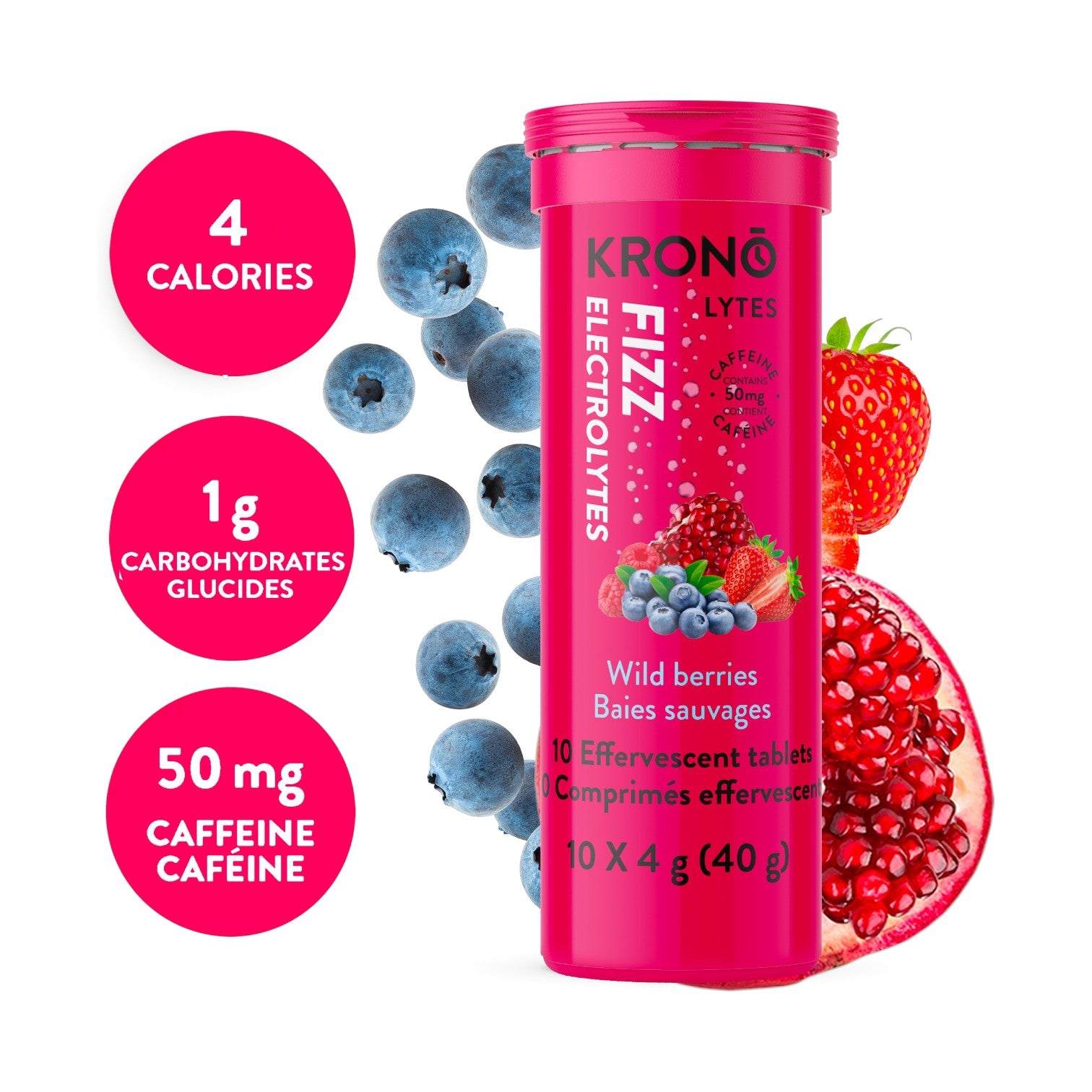 KRONO Effervescent Tablets - Wildberries w/Caffeine