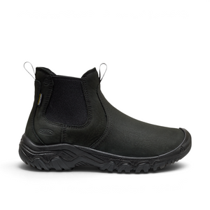 Outdoors Oriented KEEN Greta Chelsea II WP women's waterproof black leather ankle boot with elastic side panels