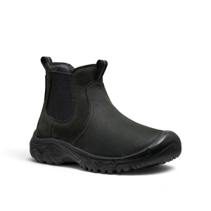 Outdoors Oriented KEEN Greta Chelsea II WP women's waterproof black leather ankle boot with elastic side panels