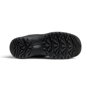 Outdoors Oriented KEEN Greta Chelsea II WP women's waterproof boot showing the black rubber lugged outsole tread