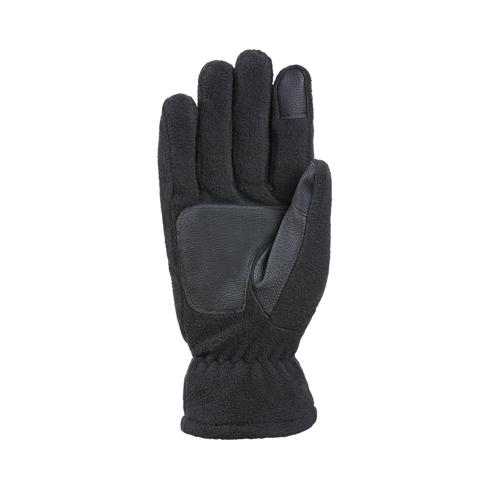 Outdoors Oriented Kombi The Windguardian women's black fleece gloves with synthetic leather palm and touchscreen tips