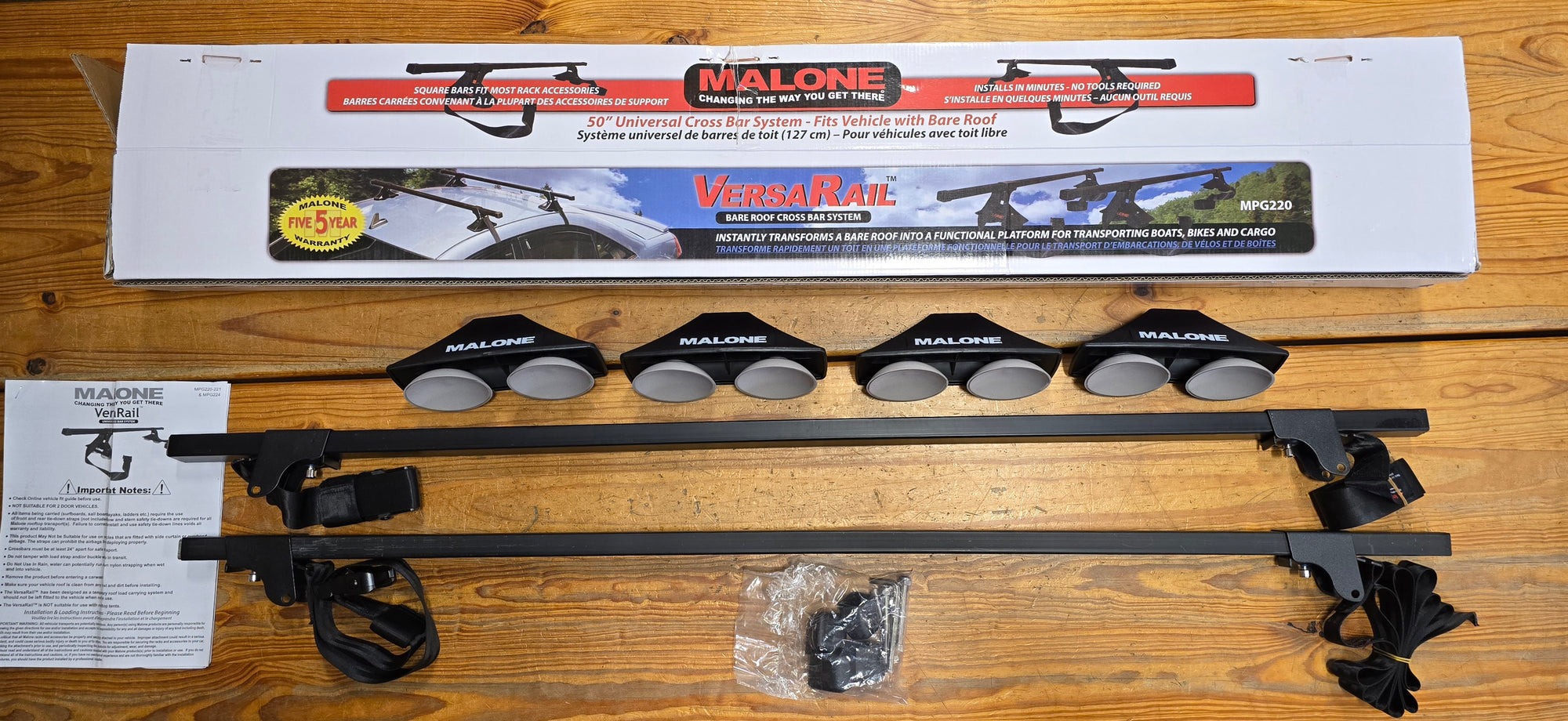 Malone VersaRail Bare Roof Cross Rail System 50" - Scratch & Dent