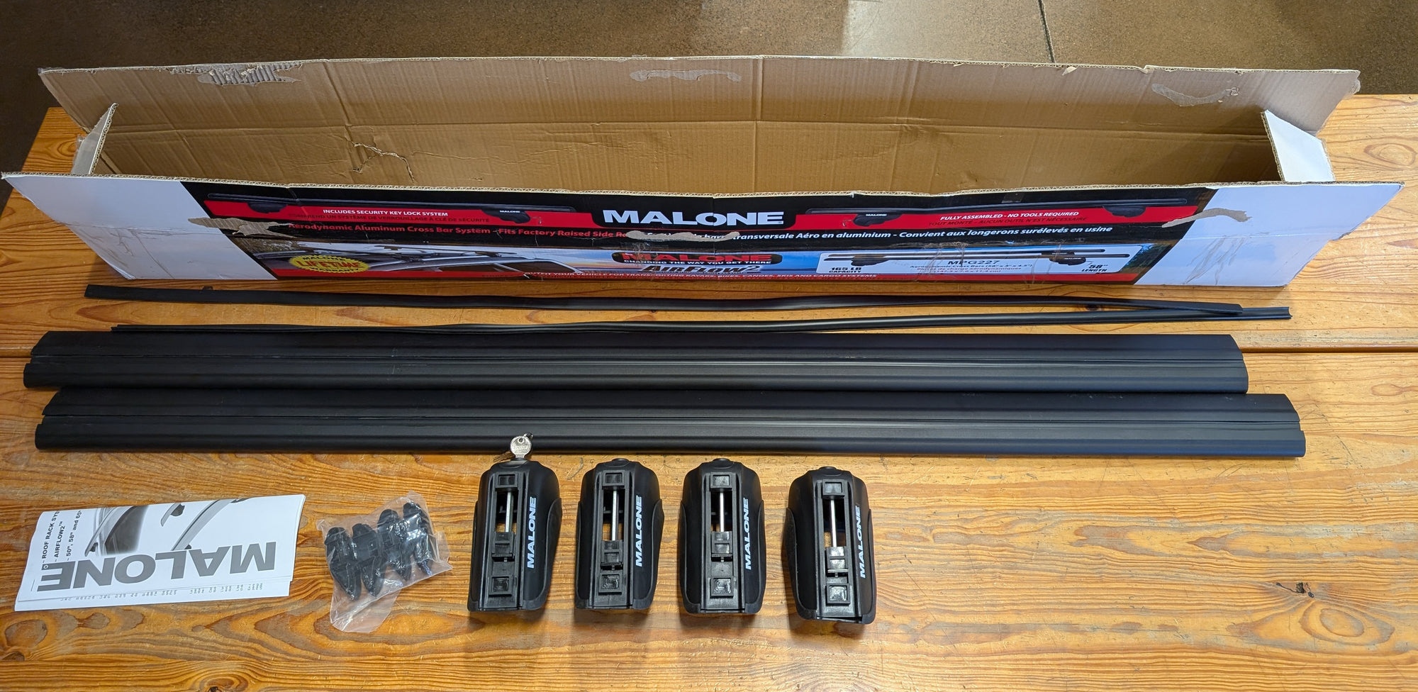 Malone AirFlow2 Cross Rail System 58" - Black - Scratch & Dent