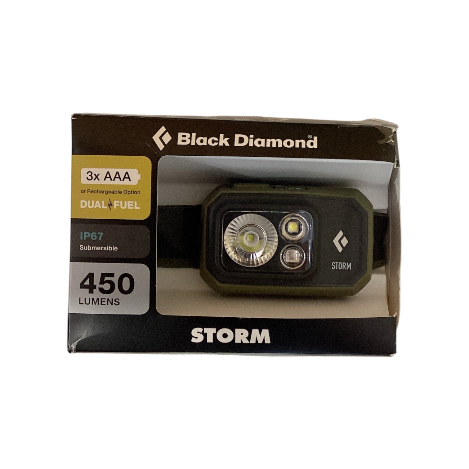 Black Diamond Storm 450 Headlamp - Dark Olive - Scratch & Dent