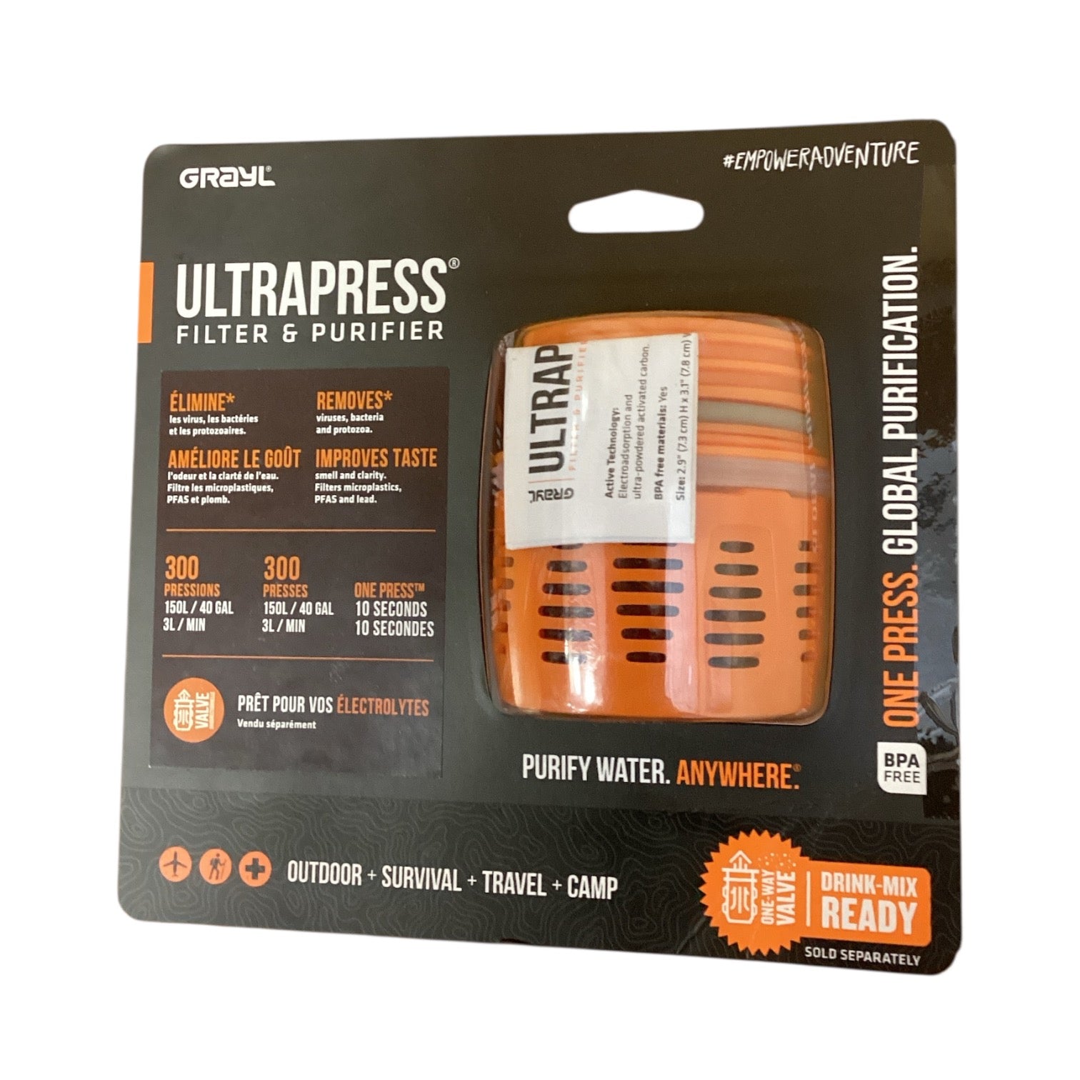 Grayl Ultra Press Replacement Cartridge - Orange - Scratch & Dent