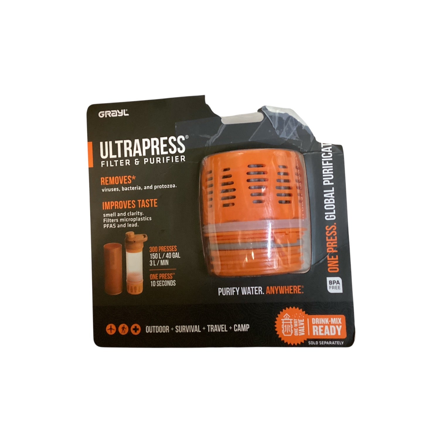 Grayl Ultra Press Replacement Cartridge - Orange - Scratch & Dent