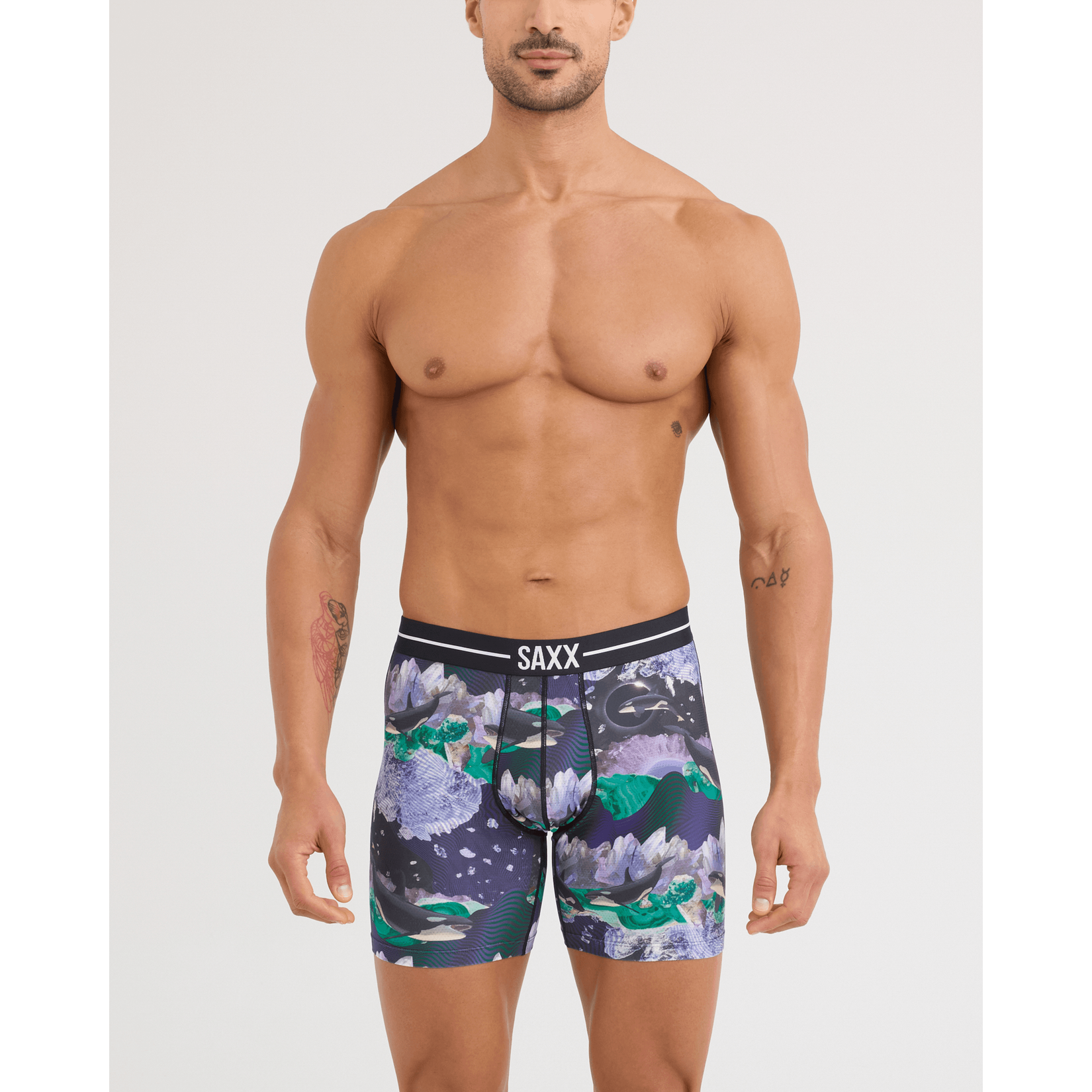 Saxx Volt Breathable Mesh Boxer Brief - Midnight Sun-Black